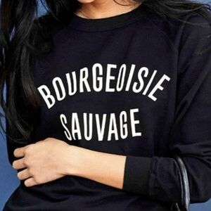 Clare V. Bourgeoisie Sauvage black sweatshirt, XXL, NWT, 100% cotton